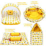 Fareto Combo of Baby Nest | Bed with Net | Carry Bag | 4 Pcs Bedding Set(0-6 Months)(F155)