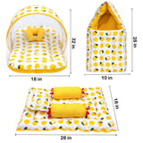 Fareto Combo of Baby Mattress with Net | Sleeping Bag | 4 Pcs Bedding Set(0-6 Months)(F160)