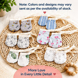 Fareto New Born Baby Cotton Mittens Set (6-9 Months) (Pack of 6 Sets)(F51)