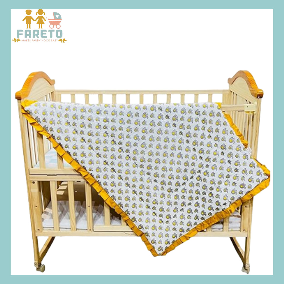 FARETO BABY MALMAL 100% COTTON SUPER SOFT SUMMER BLANKET (SIZE.110* 82)(0-2 YEAR)