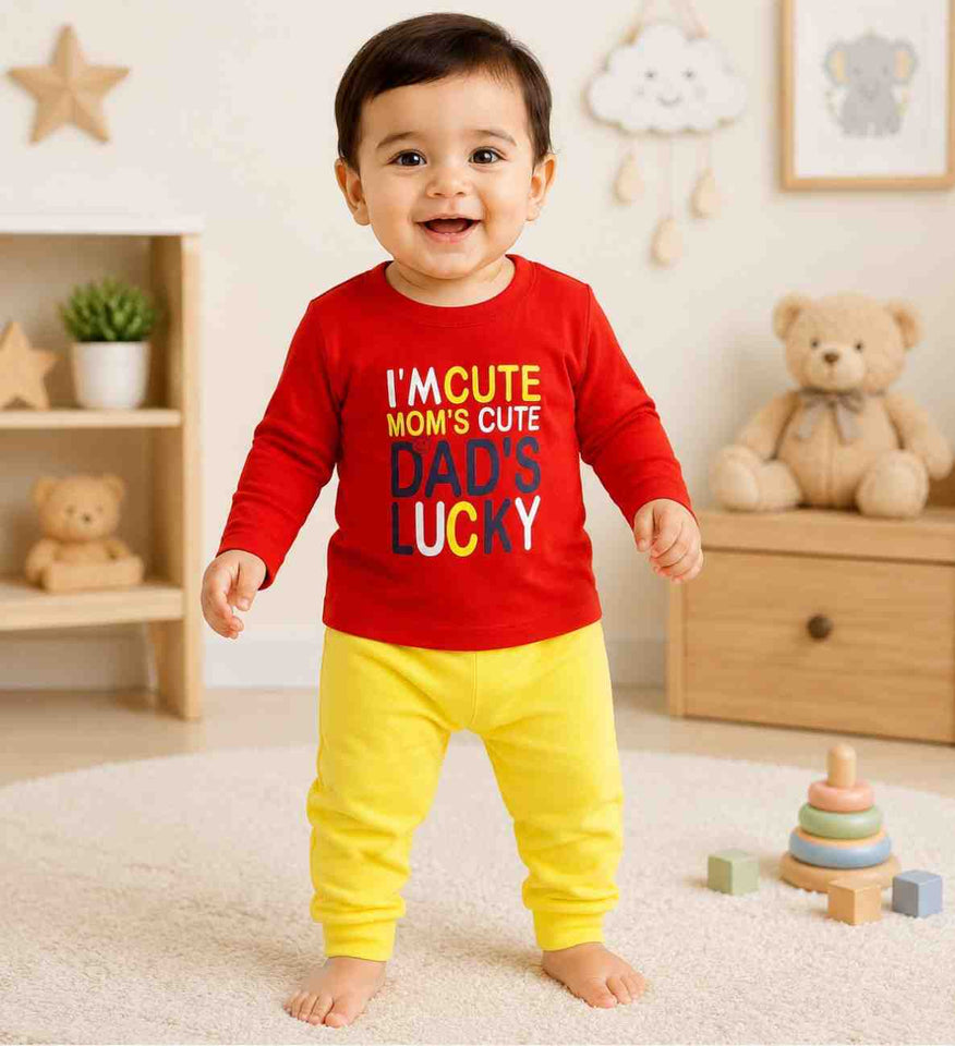 Fareto Baby's Cotton Blend, Cotton T-Shirt and Pants Set.(F56)