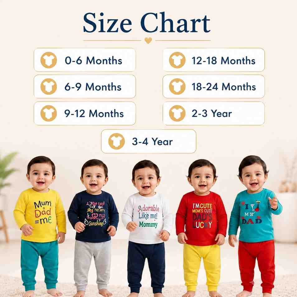 Fareto New Born Baby Daily Wear T-shirts Pyjama Sets (Pack of 5)(F181)