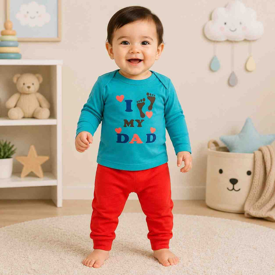 Fareto Baby's Cotton Blend, Cotton T-Shirt and Pants Set.(F53)