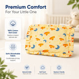 Fareto new born baby super soft cover mustard filling pillow for round head(0-1 YEAR)(F348)