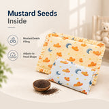 Fareto new born baby super soft cover mustard filling pillow for round head(0-1 YEAR)(F348)