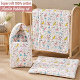 Fareto Organic Cotton Muslin Bedding Set Essentials For Newborn Baby (0-12 Months )(F554)