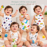 Fareto Newborn Baby Romper | 100% Muslin Cotton | Sleeveless Front Snap Button Bodysuit | Pack Of 1 | 0–3 Months(F827)