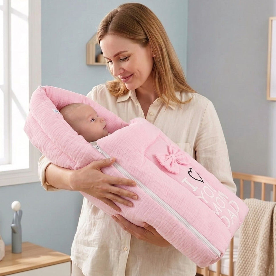 Fareto Newborn Baby 100% Muslin Cotton Sleeping Bag| Safe, Soft & Portable Baby Bed | (0-6 Year)(F776)