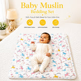 Fareto Organic Cotton Muslin Bedding Set Essentials For Newborn Baby (0-12 Months )(F554)