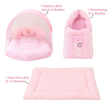 Fareto Newborn Baby 100% Muslin Cotton Sleeping Bag & Mosquito Net & Hand Carry Bed  | Safe, Soft & Portable Baby Bed | Baby Bedding Set(0-1 Year)(F778)
