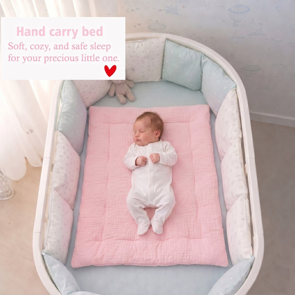 Fareto Newborn Baby 100% Muslin Cotton Sleeping Bag & Mosquito Net & Hand Carry Bed  | Safe, Soft & Portable Baby Bed | Baby Bedding Set(0-1 Year)(F778)
