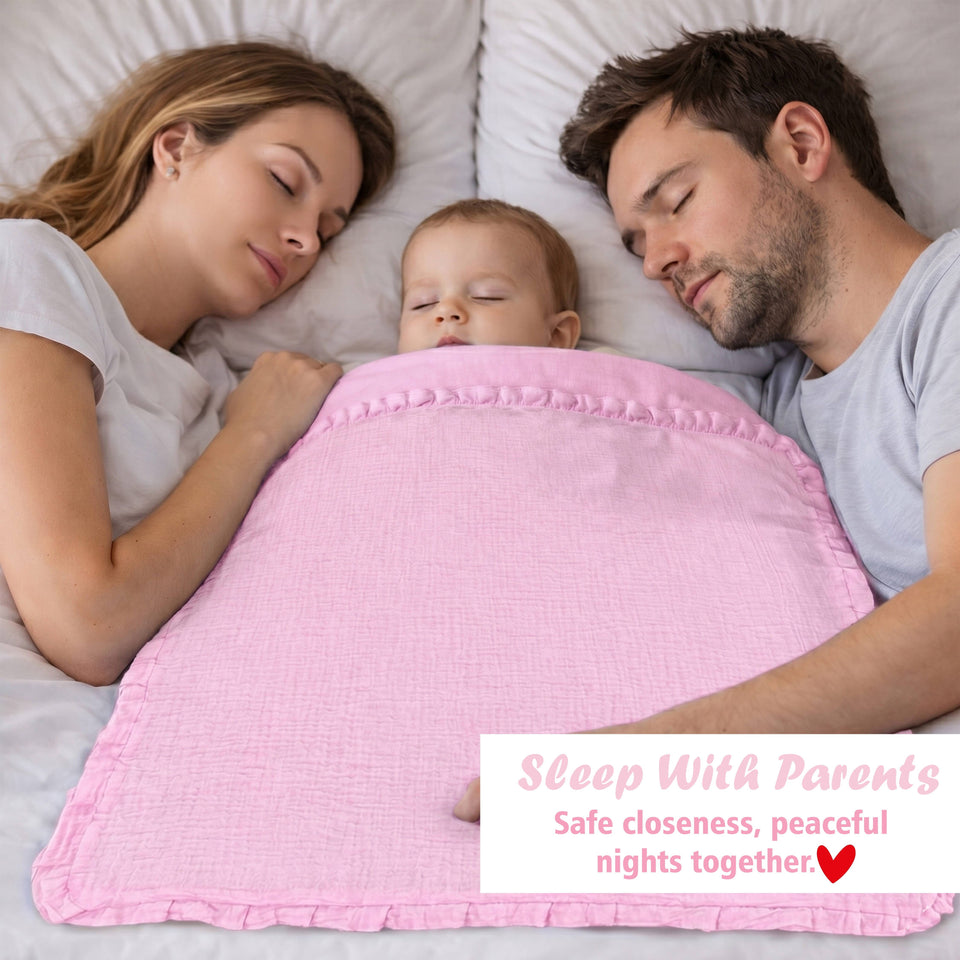 Fareto Newborn Baby 100% Muslin Cotton Bedding Set Combo | Sleeping Bag | Mattress with Net | Nest  | Blanket | Hand Carry Bed & Bolster Set |  (0-6 Months)(F745)