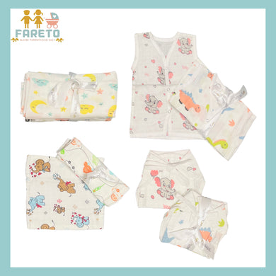 Fareto New Born Baby Purely Musline Set(0-2 Months)(Pack Of 12)