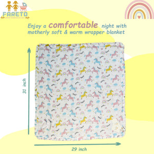 Fareto Organic Cotton Muslin Bedding Set Essentials For Newborn Baby (0-12 Months )(F554)