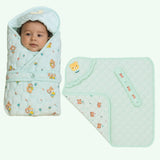 Fareto New Born Baby Hooded Quilted Wrapper – Soft & Cozy Blanket | ( 0–12 Months)(F663)