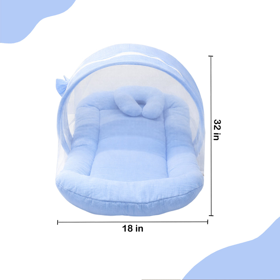 Fareto Newborn Baby 100% Muslin Cotton Mosquito Net | Safe, Soft & Portable Baby Bed | (0-6 Months)(F729)