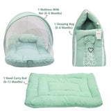 Fareto Newborn Baby 100% Muslin Cotton Sleeping Bag & Mosquito Net &Hand Carry Bed   | Safe, Soft & Portable Baby Bed | Baby Bedding Set(0-1 Year)(F727)