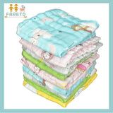 Fareto Premium Muslin 6 Layer Cotton Face Napkins for Newborn Baby Extra Soft Hankies Reusable Napkins(Pack of 5)