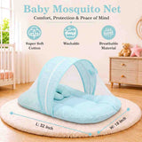 Fareto Newborn Baby 100% Muslin Cotton Mosquito Net | Safe, Soft & Portable Baby Bed | (0-6 Months)(F774)