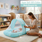 Fareto Newborn Baby 100% Muslin Cotton Mosquito Net | Safe, Soft & Portable Baby Bed | (0-6 Months)(F774)
