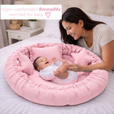 Fareto Newborn Baby 100% Muslin Cotton Bedding Set Combo | Sleeping Bag | Mattress with Net | Nest  | Blanket | Hand Carry Bed & Bolster Set |  (0-6 Months)(F745)