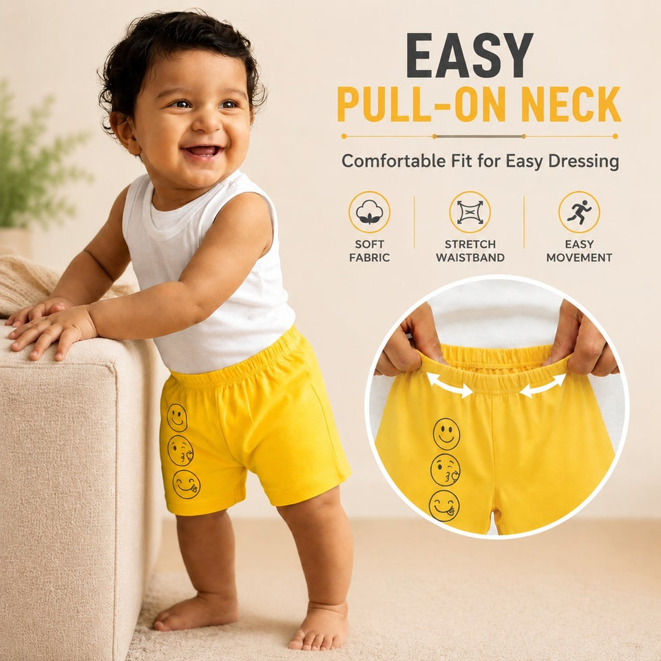 Fareto Baby's & Kid's Cotton Shorts(Pack of 5)(F136)