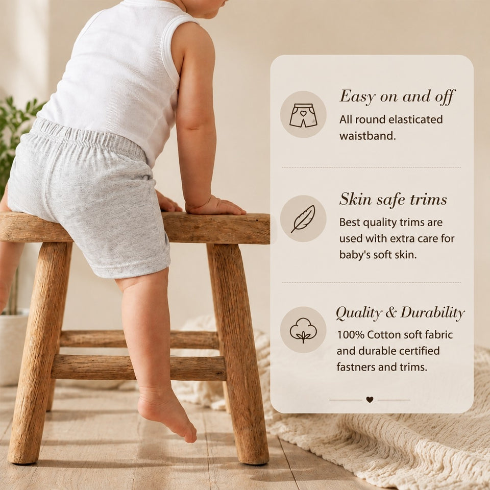 Fareto Baby's & Kid's Cotton Shorts(Pack of 5)(F136)