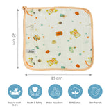 Fareto Premium Muslin Cotton Face Napkins for Newborn Baby Extra Soft Hankies Reusable Napkins(Pack of 5)