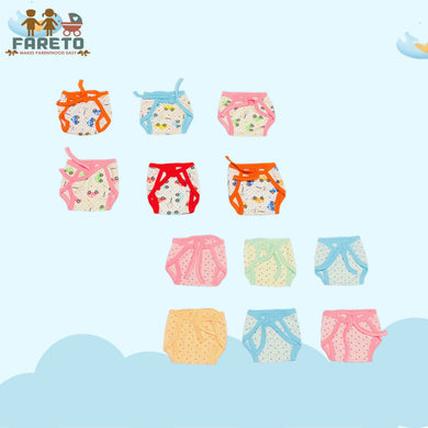 Fareto New Born Baby  Cotton Nappies for 0-3 Months Babies (Teddy)