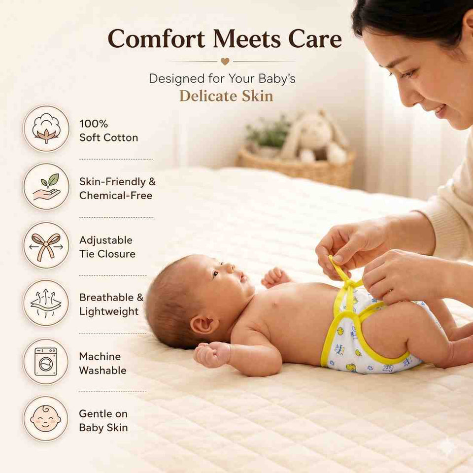 FARETO Baby Nappies (6 Count, 3-6 Months, Pack of 6)(F116)