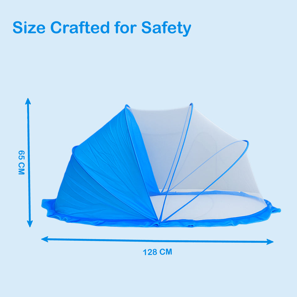 Fareto Foldable Baby Mosquito Net, Bottomless Net for Safe & Easy Use, 128 x 65 x 65cms, for Babies & Toddlers (0 to 24 Months)