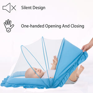 Fareto Foldable Baby Mosquito Net, Bottomless Net for Safe & Easy Use, 128 x 65 x 65cms, for Babies & Toddlers (0 to 24 Months)