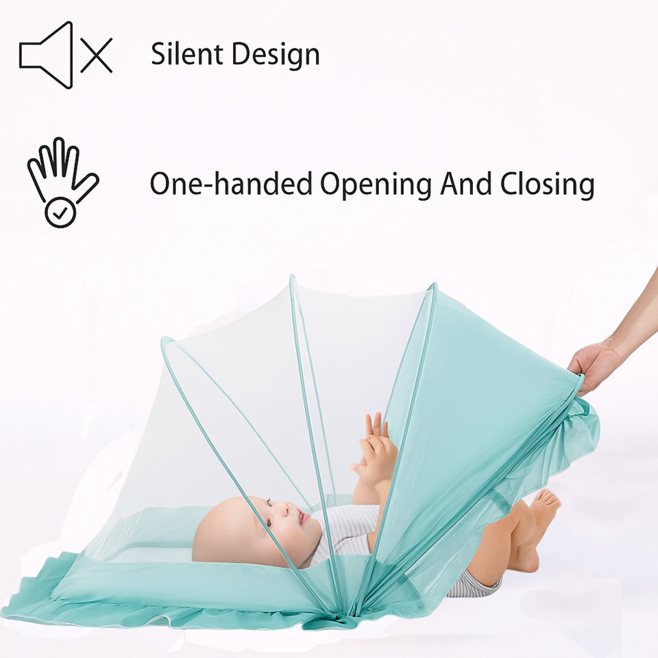 Fareto Foldable Baby Mosquito Net, Bottomless Net for Safe & Easy Use, 128 x 65 x 65cms, for Babies & Toddlers (0 to 24 Months)