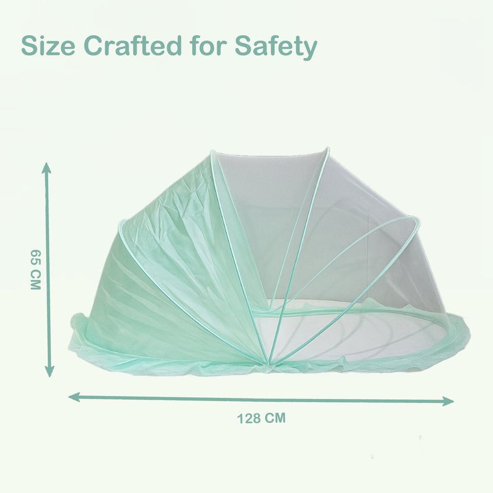 Fareto Foldable Baby Mosquito Net, Bottomless Net for Safe & Easy Use, 128 x 65 x 65cms, for Babies & Toddlers (0 to 24 Months)