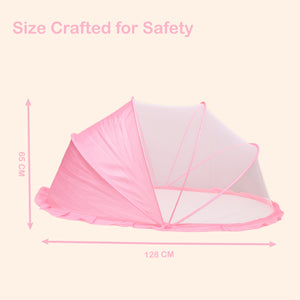 Fareto Foldable Baby Mosquito Net, Bottomless Net for Safe & Easy Use, 128 x 65 x 65cms, for Babies & Toddlers (0 to 24 Months)