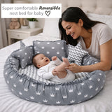 Fareto New Born Baby Full Bedding Set Combo (Crown Grey) (0-6 Months)(F98)