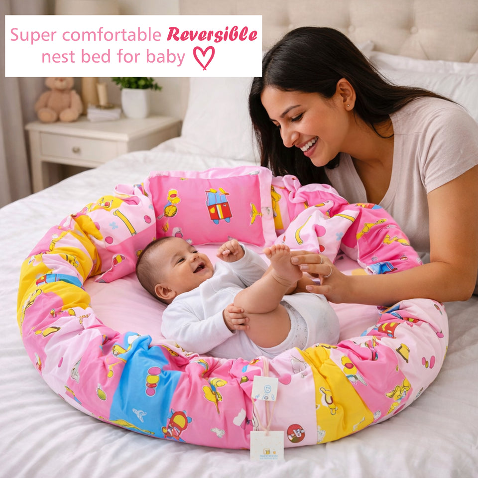Fareto Complete Bedding Set essentials Combo For Baby (0-6 Months)(Pink_Giraffe)(F629)