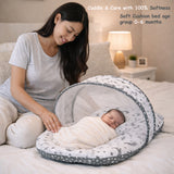 Fareto Combo of Baby Bed with Net | Carry Bag | 4 Pcs Bedding Set (0-6 Months)(F161)