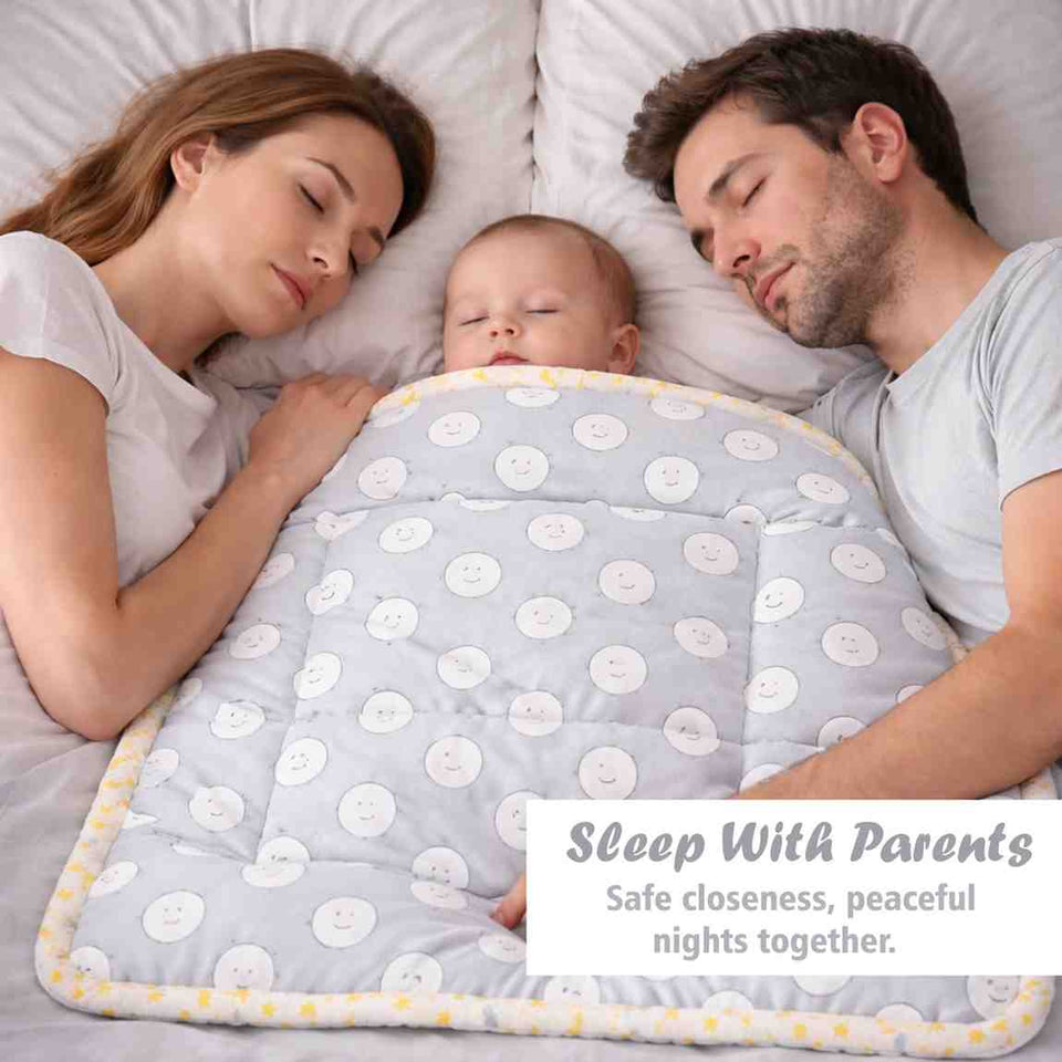 Fareto Baby bedding Essentials 1 Nest | 1 Mattress with net | 1 Carry bed | 1 Bolster set | 1 Carry bag | 1 Portable bed | 1 Feeding pillow | 1 Blanket (0-6M)(F514)