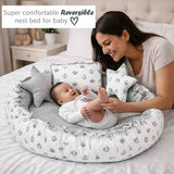 Fareto Baby bedding Essentials 1 Nest | 1 Mattress with net | 1 Carry bed | 1 Bolster set | 1 Carry bag | 1 Portable bed | 1 Feeding pillow | 1 Blanket (0-6M)(F583)