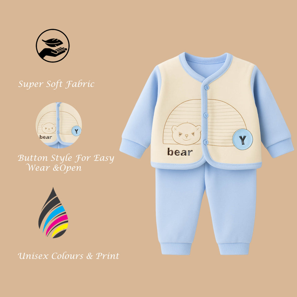 Fareto Premium Newborn Baby Winter Wear Set | Soft & Cozy Infant Clothes | Pack of 1 (0-3 Months)(F627)