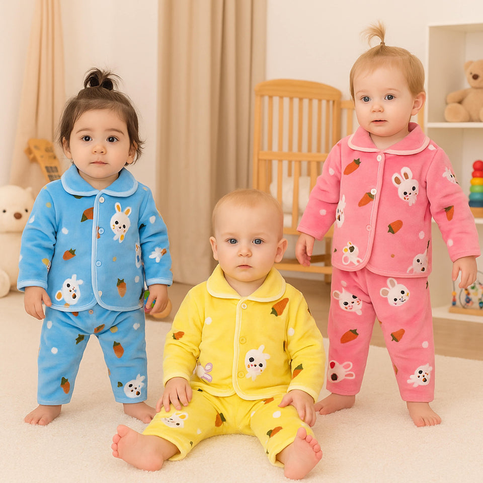 Fareto New Born Baby Winter Wear  Clothing Set Pack Of 3 (0-3 Months)(Colors May Vary)(F595)