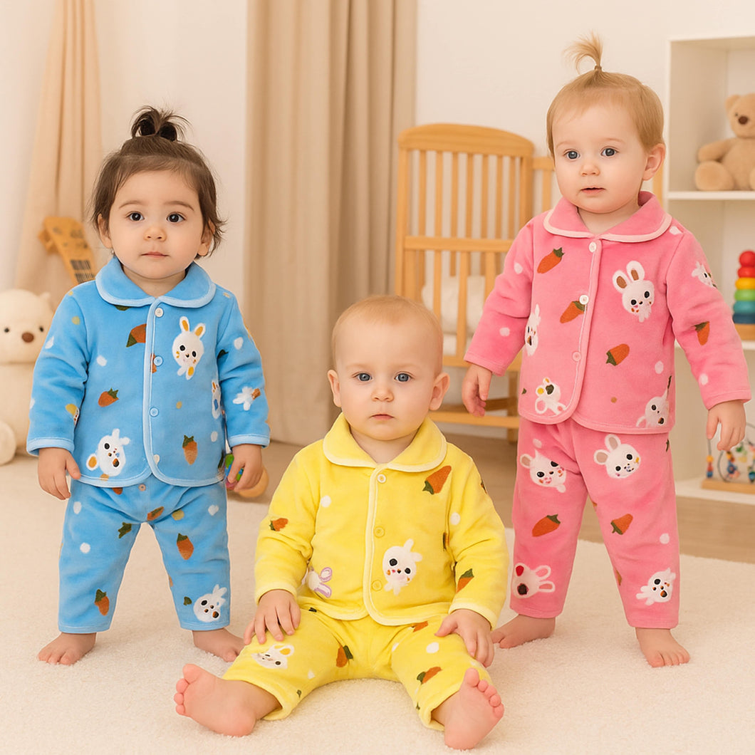 Fareto New Born Baby Winter Wear  Clothing Set Pack Of 3 (0-3 Months)(Colors May Vary)(F595)