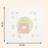 Fareto  Super Soft Baby  Blanket | Cute Cartoon Bear Design | Muslin blanket | Skin-Friendly & Lightweight | Perfect for Newborn Gifting |(Pack of 1) (115x102 cm)(0-3Years)(Designs May Vary)(F603)