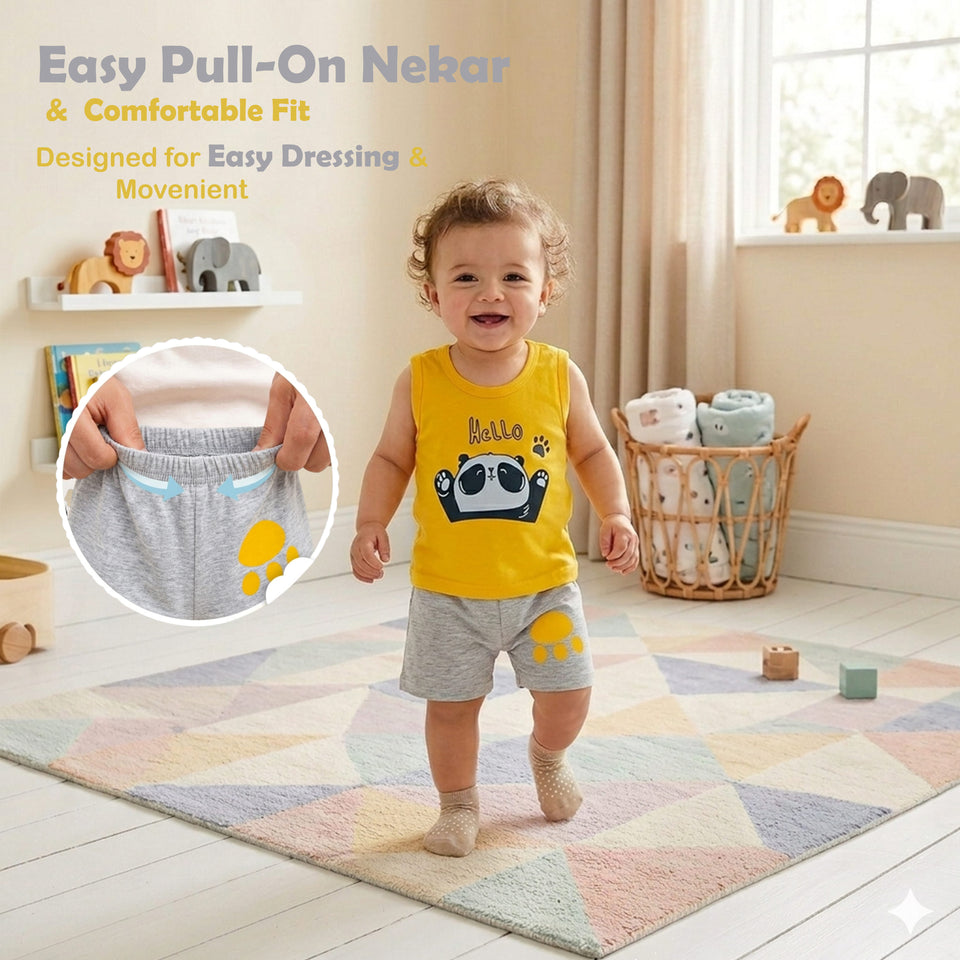infant summer clothing Fareto Baby Boys & Girls Summer Wear T -Shirt & Shorts Set