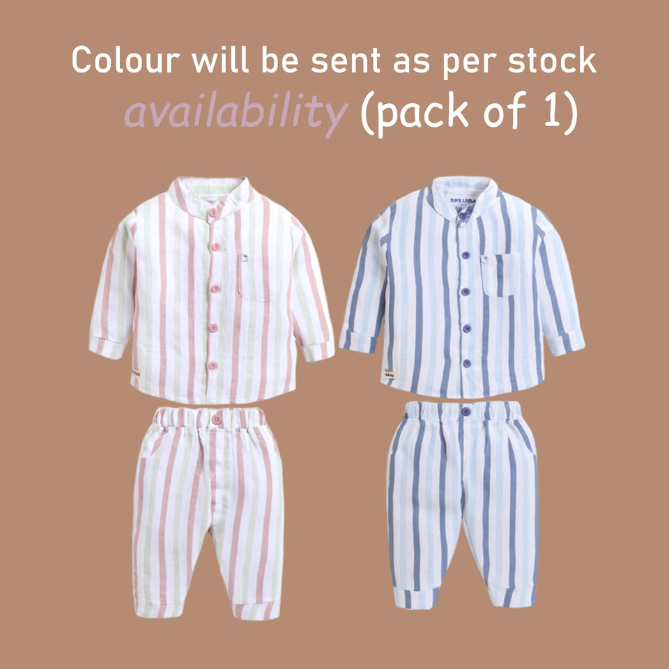 Fareto Baby Cotton Co-Ord Set | Shirt & Pajama for Newborn & Infants | Perfect Gift Set | Pack of 1(F675)