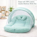 Fareto Newborn Baby 100% Muslin Cotton Mosquito Net | Safe, Soft & Portable Baby Bed | (0-1 Year)(F692)