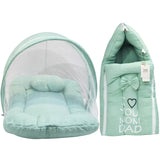 Fareto Newborn Baby 100% Muslin Cotton Sleeping Bag & Mosquito Net | Safe, Soft & Portable Baby Bed | Baby Bedding Set(0-1 Year)(F689)
