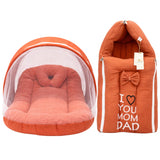 Fareto Newborn Baby 100% Muslin Cotton Sleeping Bag & Mosquito Net | Safe, Soft & Portable Baby Bed | Baby Bedding Set(0-1 Year)(F688)
