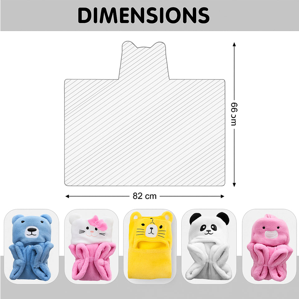 Fareto Super Soft Baby Hooded Towel – Cartoon Animal Design | Cozy, Lightweight & Skin-Friendly Swaddle for Newborns & Kids (Pack of 1)(F620)